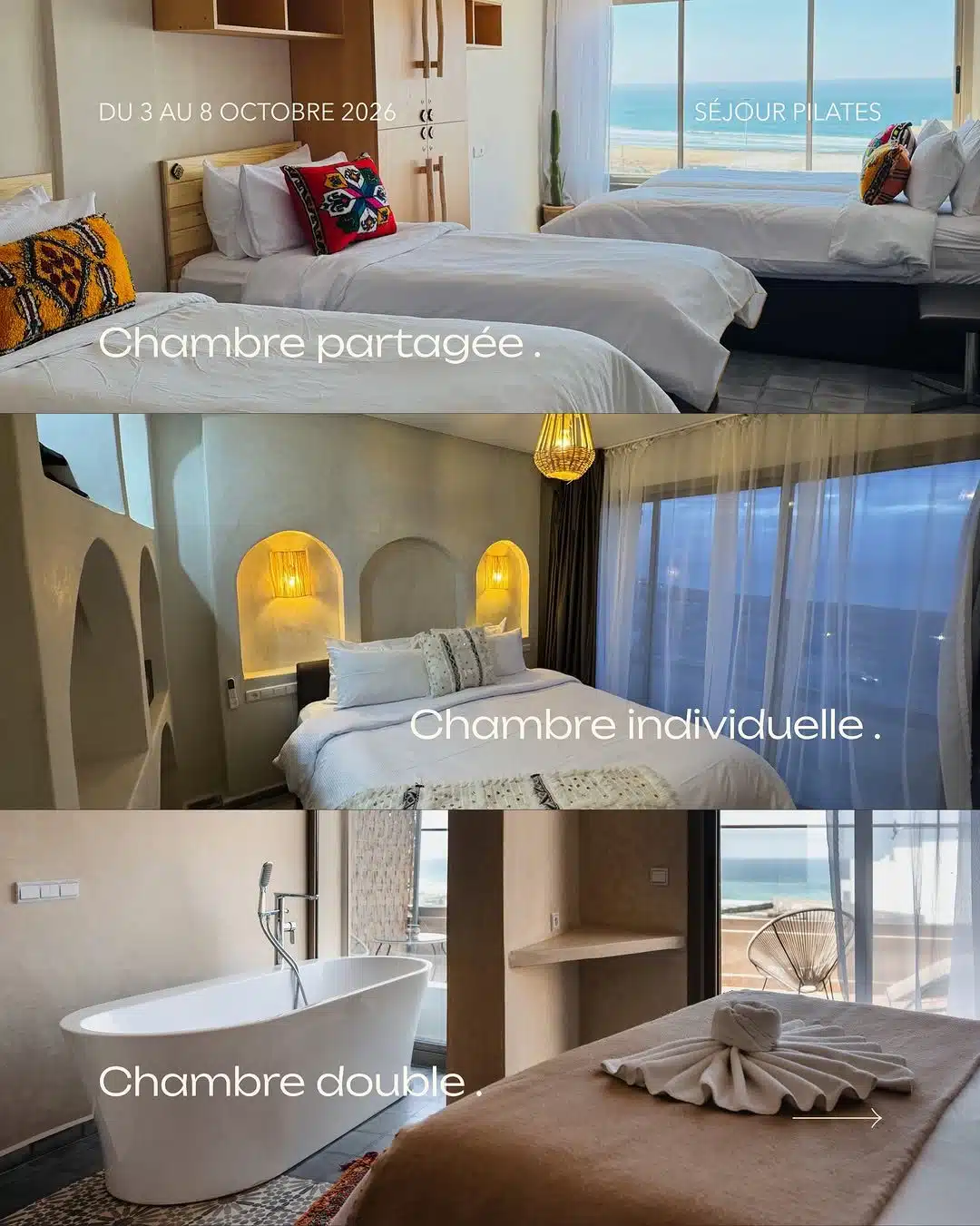 SÉJOUR PILATES & SURF avec Marine - édition n°2 🍋 Tamraght, Maroc | 3–8 octobre 2026 Et si cet…